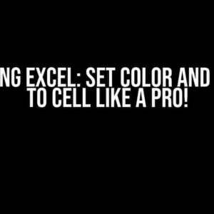 Mastering Excel: Set Color and Pattern to Cell like a Pro!